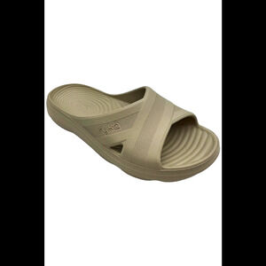 Ryka Women's Cross Band Recovery Slide Sandals Refresh Beige - Medium